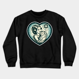 Vintage Motherhood Love Heart Symbol of Maternal Affection Crewneck Sweatshirt